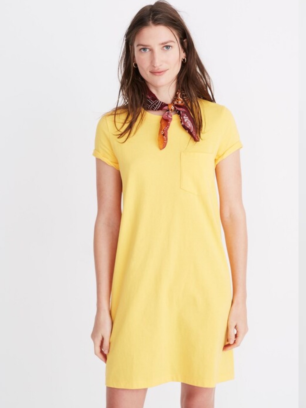 Madewell Yellow Pocket Tee Dress • XS